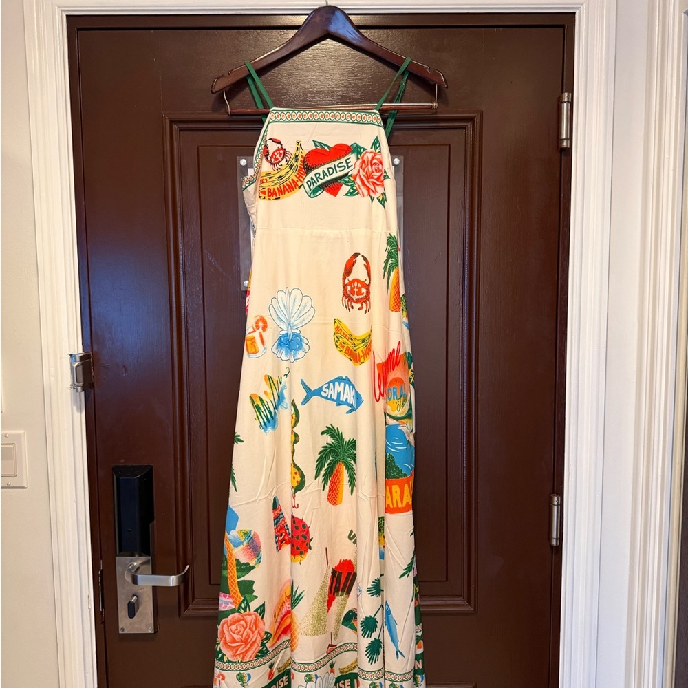 Colorful Tropical Print Dress